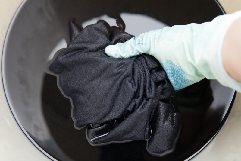 black fabric dye clothes