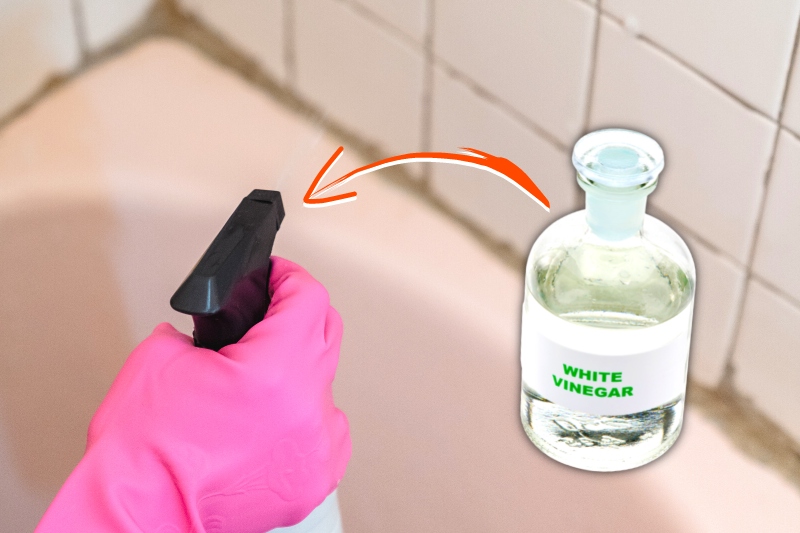 clean bathroom tiles with vinegar