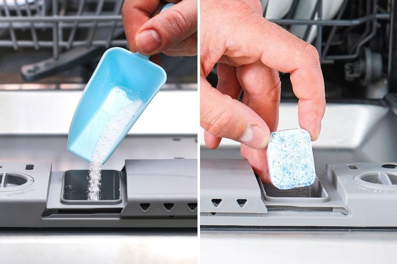 dishwasher detergent powder and tablet