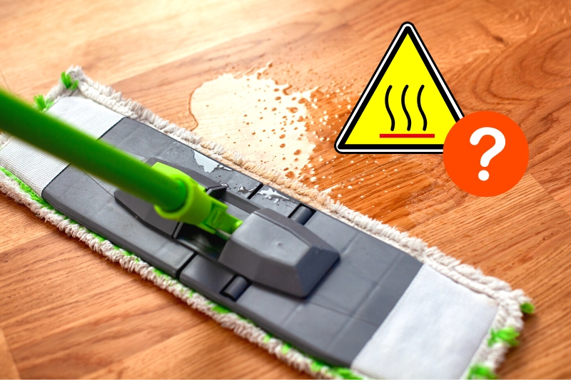 mop floor with hot water