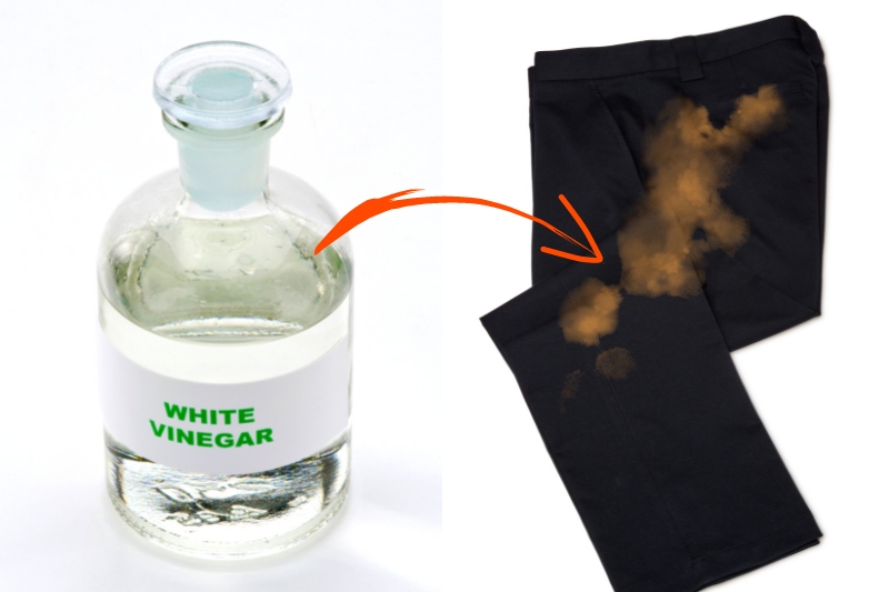 remove rust stain with white vinegar