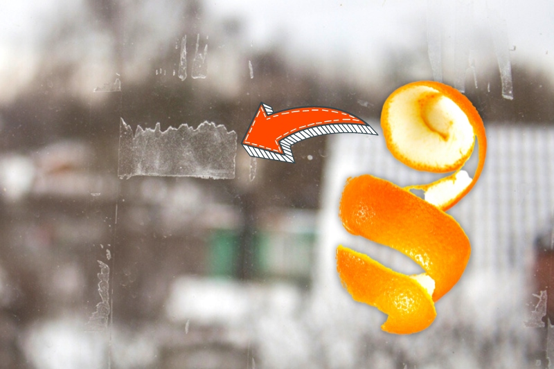 remove sticky residue with orange peel