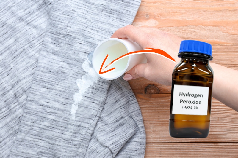 remove white stains with hydrogen peroxide