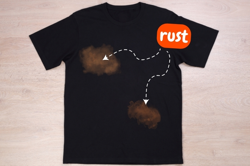 rust stain on black clothes
