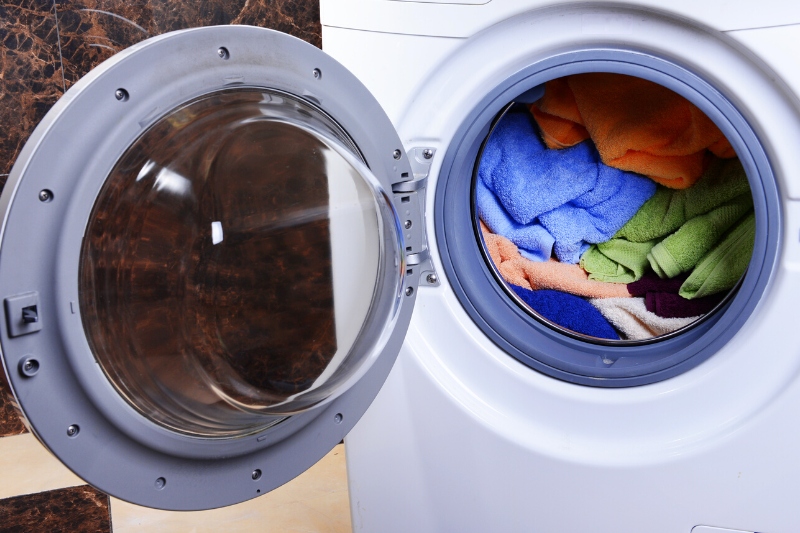 towels inside washing machine