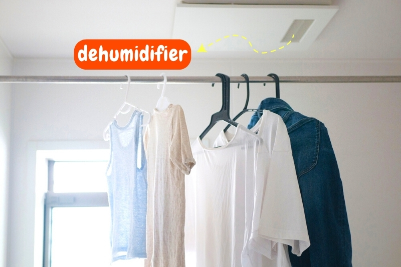 using dehumidifier in drying clothes indoor