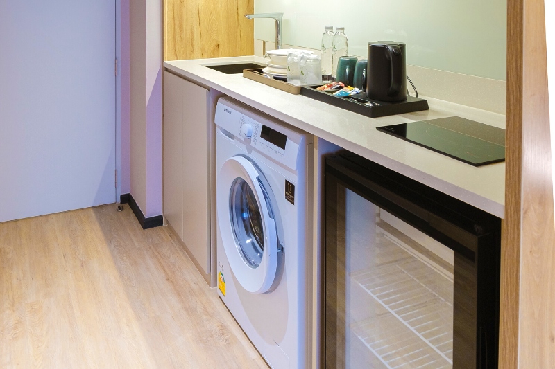 washing machine in the kitchen