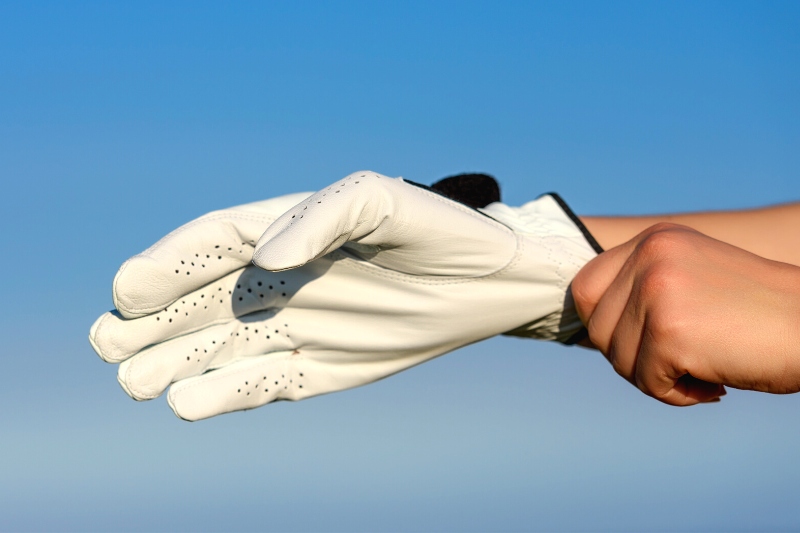 white golf gloves