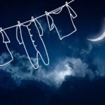 Hanging Clothes at Night