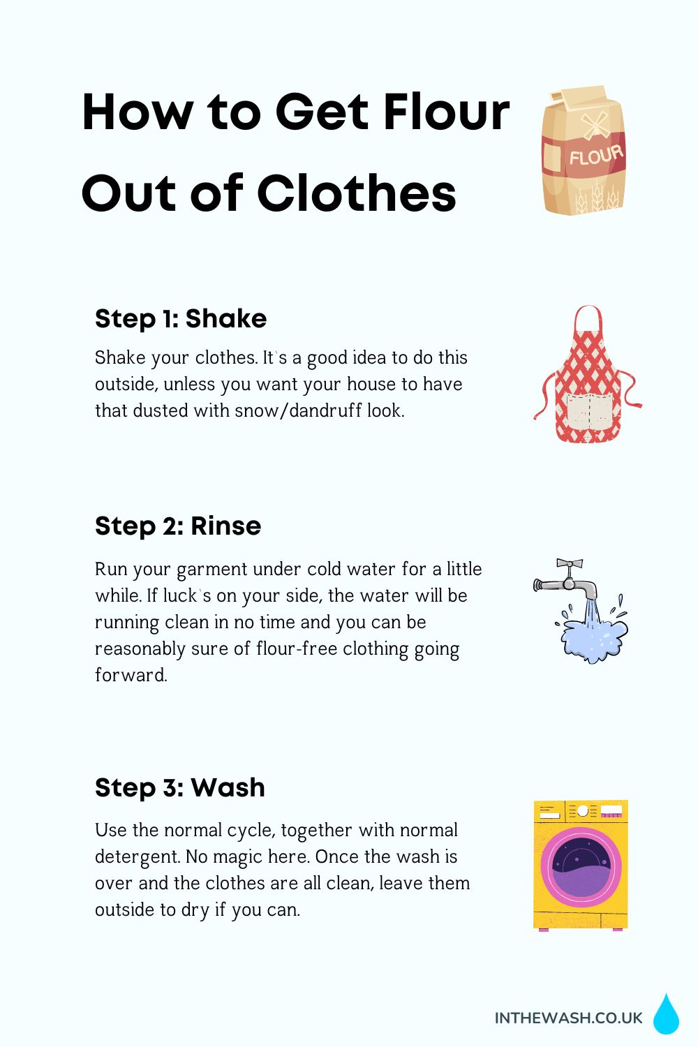 How to get flour out of clothes