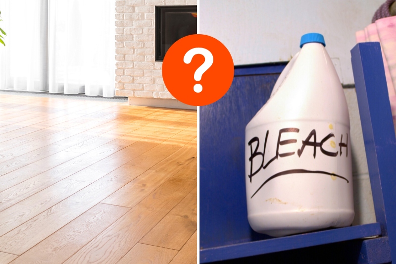 bleach on real hardwood floor