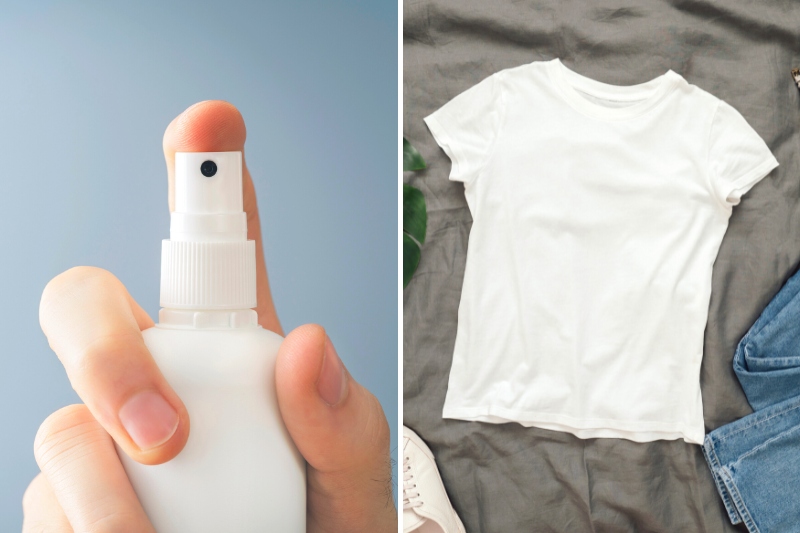 bottle spray and shirt