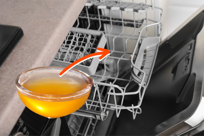 clean dishwasher with apple cider vinegar