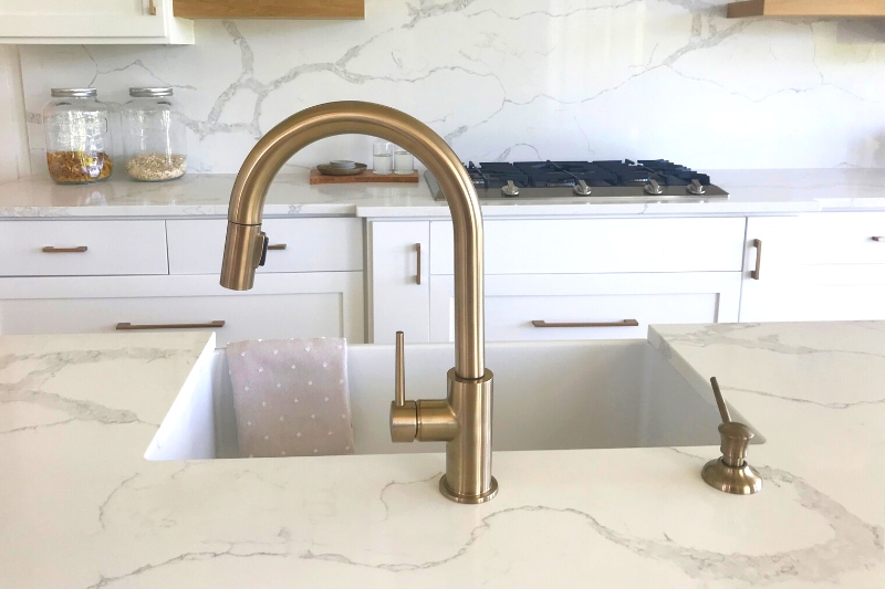 clean marble kitchen countertop