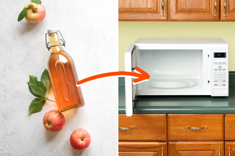 clean microwave with apple cider vinegar