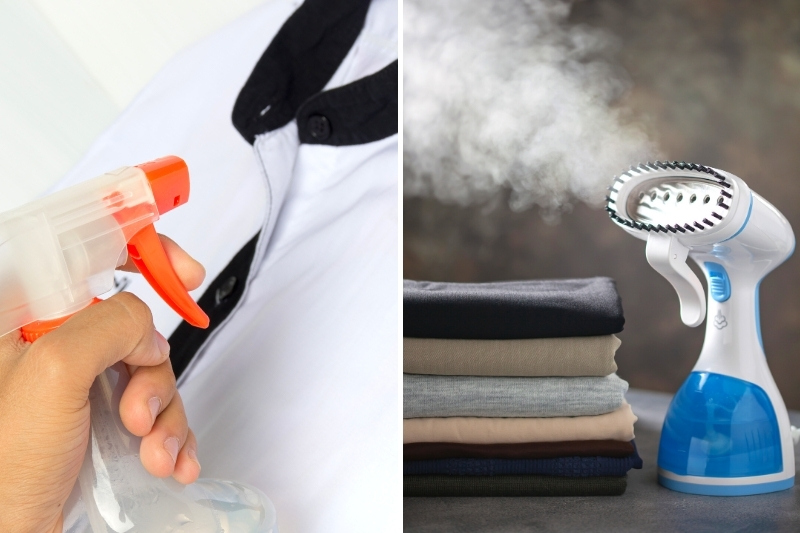 fabric spray and handheld steamer