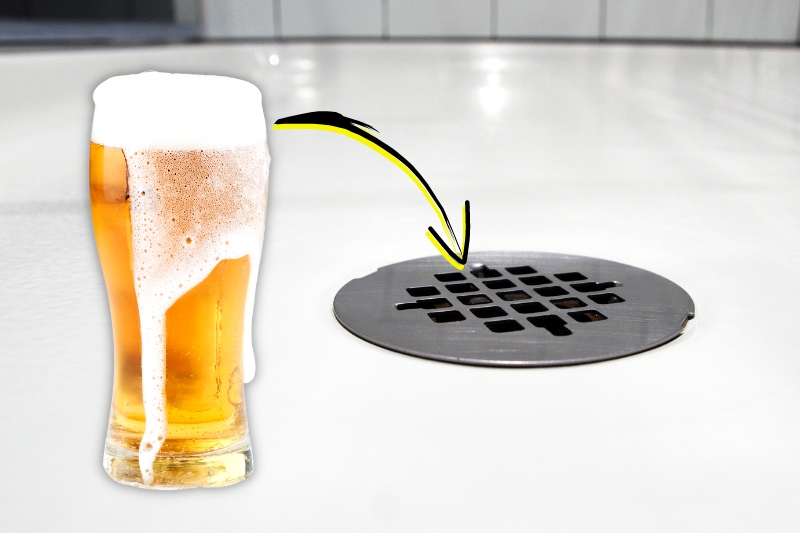 freshen drain with beer