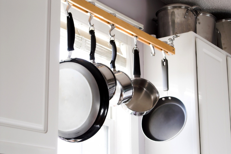 hang pots and pans up to dry