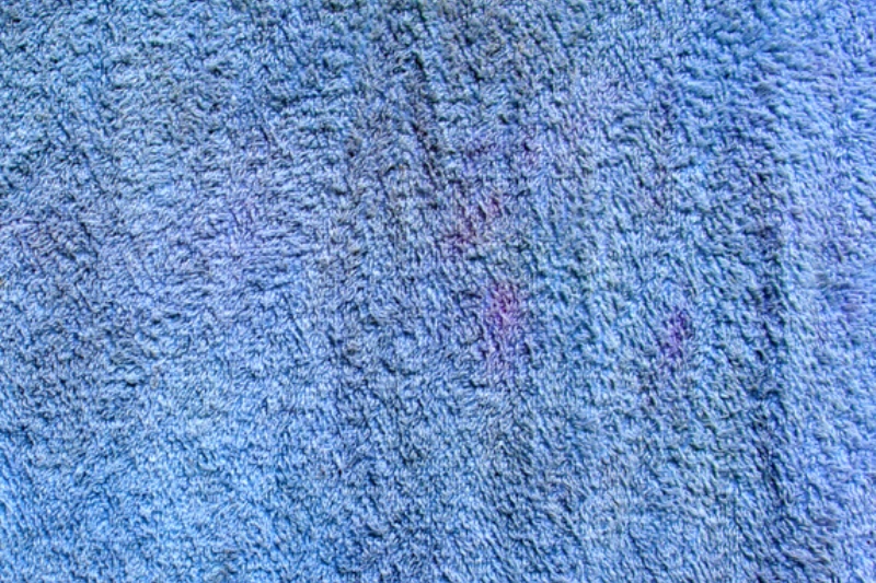 pink stain on towel