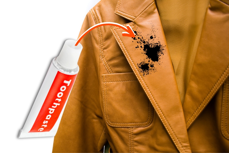 remove leather jacket stains with toothpaste