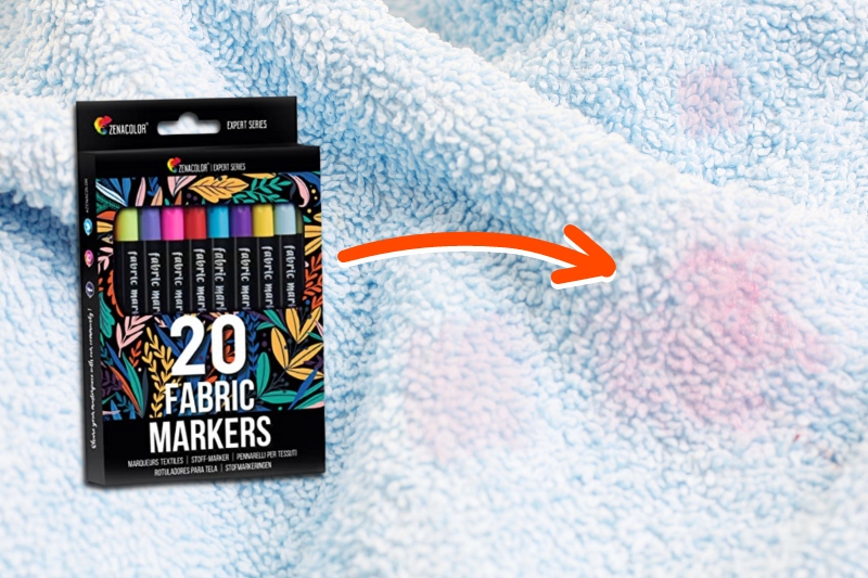 remove pink towel stains with fabric marker