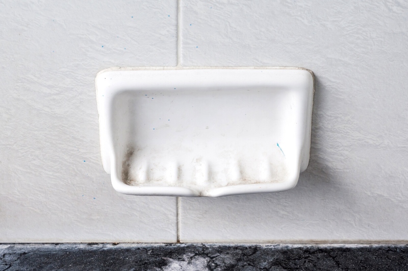 soap scum in soap tray