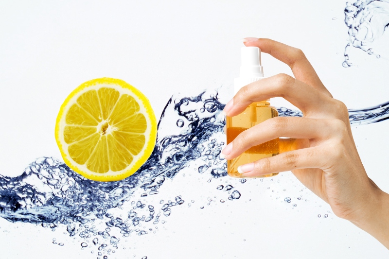 spray with lemon water