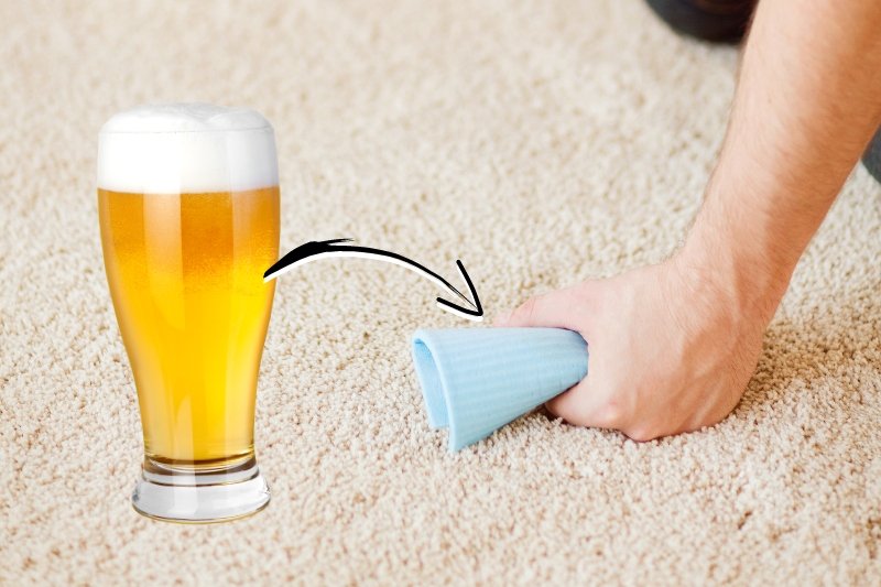treat carpet stains with beer
