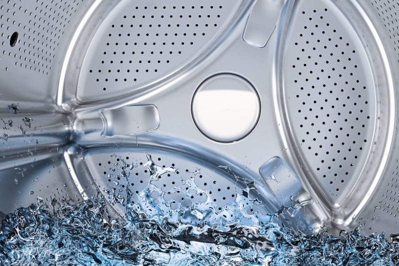 water in washing machine