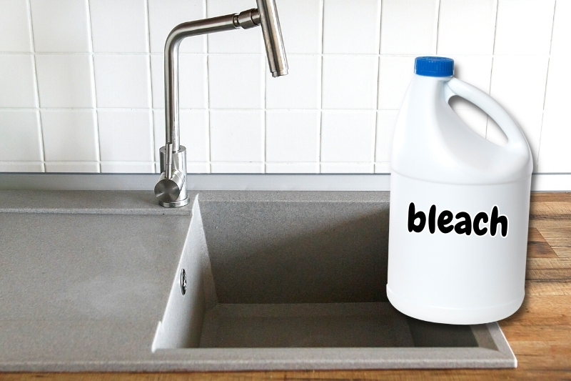 bleach on granite sink