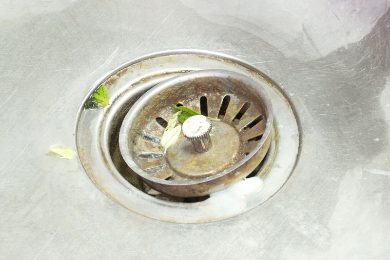 dirty kitchen sink drain
