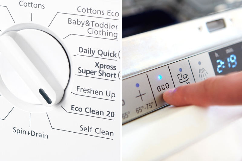 eco mode in washing machine and dishwasher