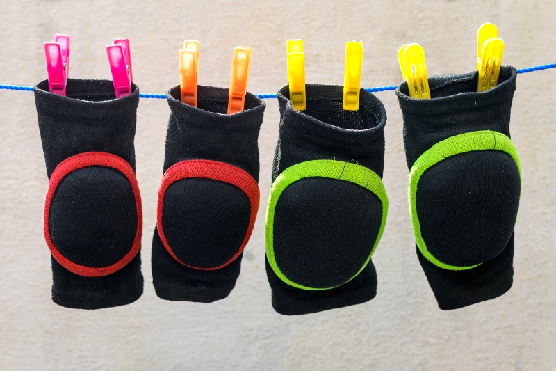 hang knee pads to dry