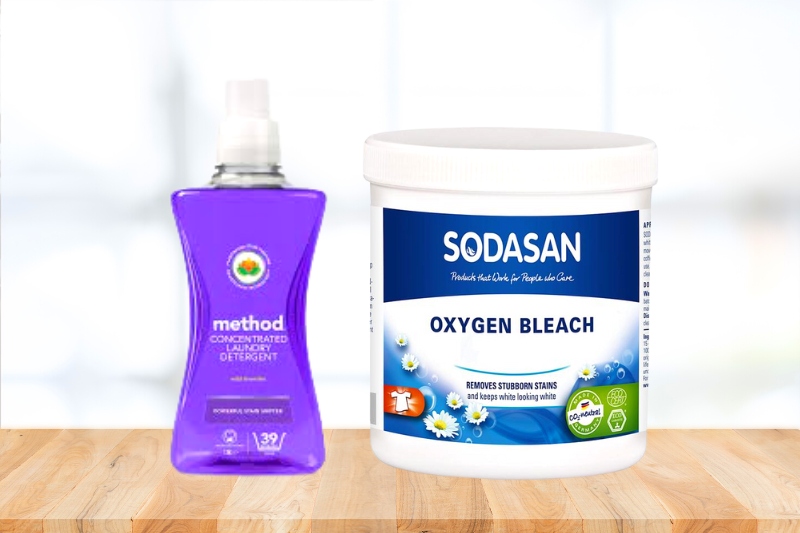 method laundry detergent and oxygen bleach