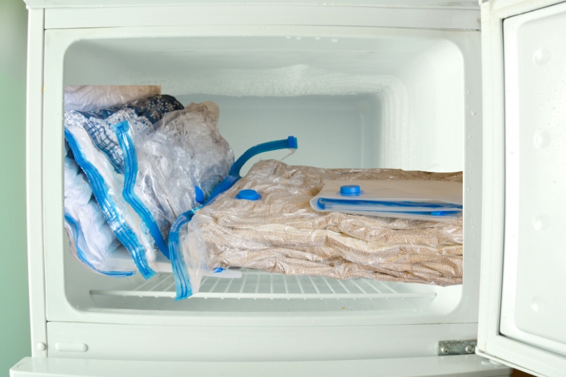 put clothes in the freezer