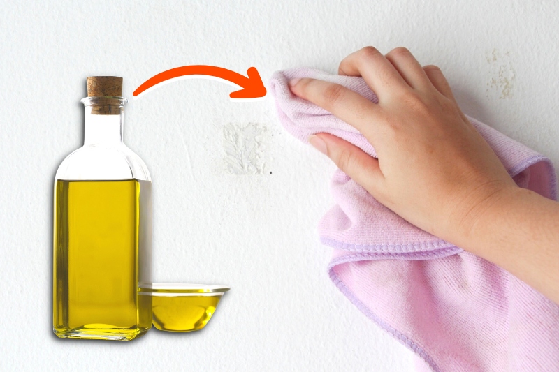remove sticker residue with olive oil