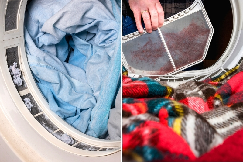tumble dryer with lint from clothes