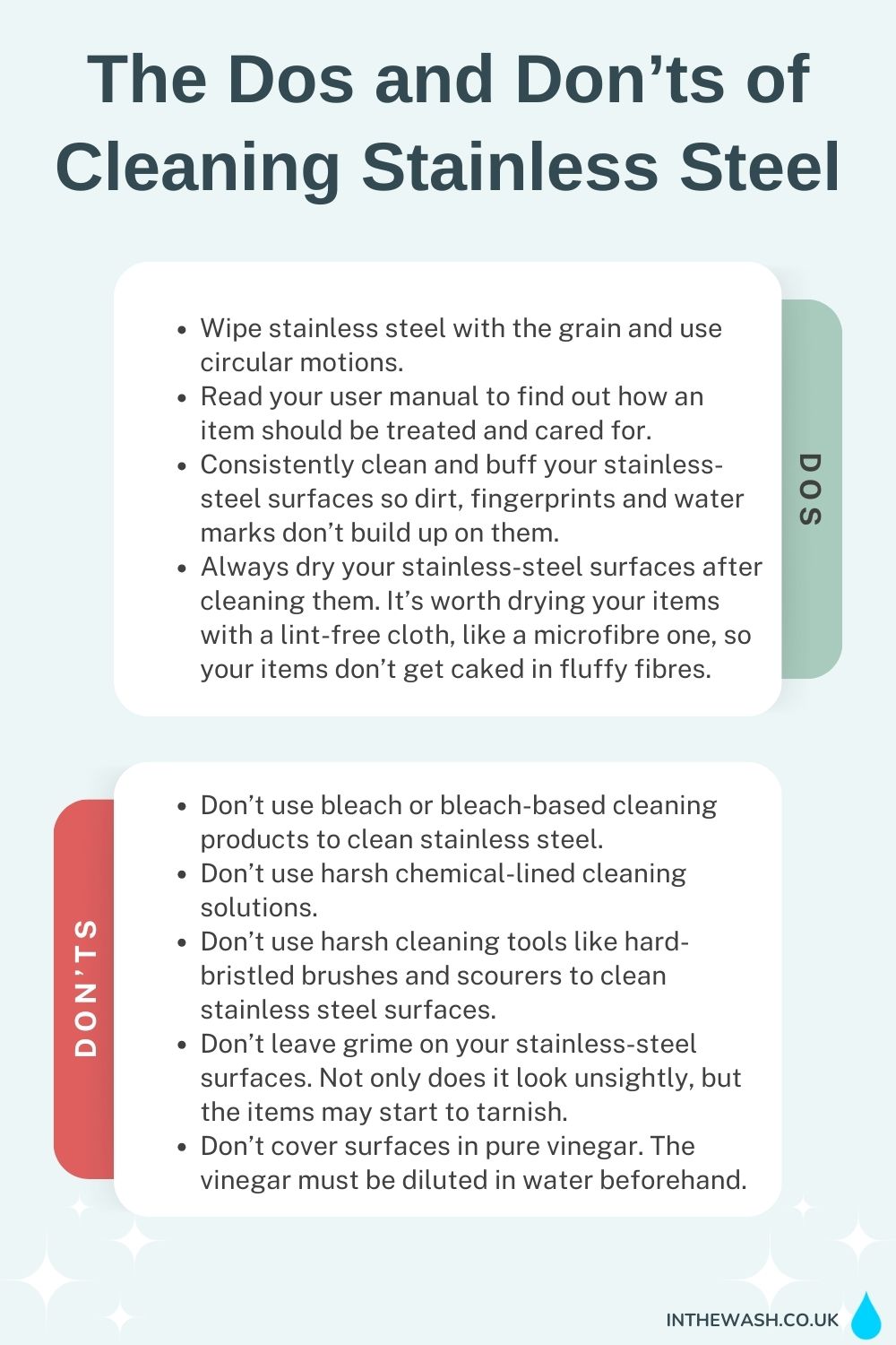 The dos and don'ts of cleaning stainless steel