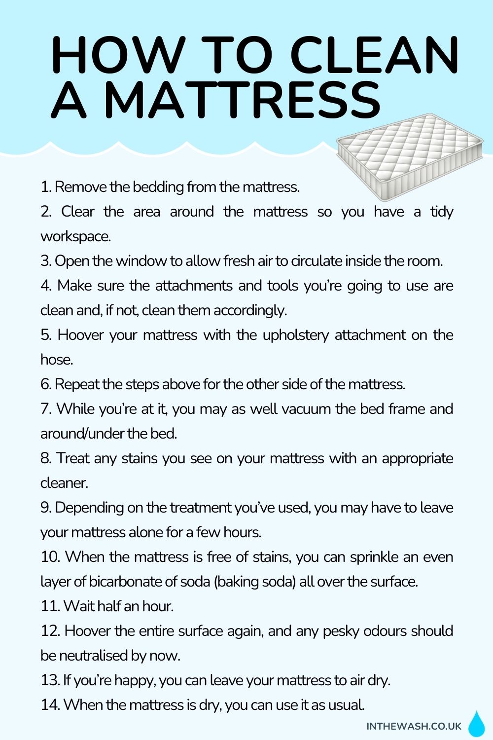 How to clean a mattress step by step