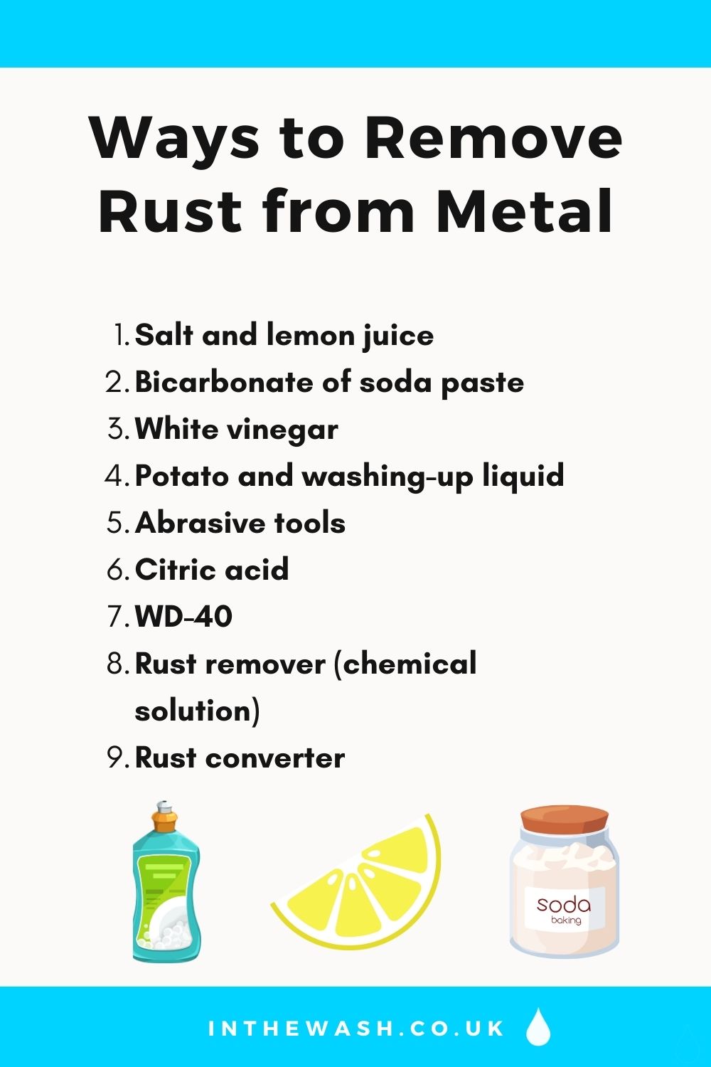 Ways to remove rust from metal