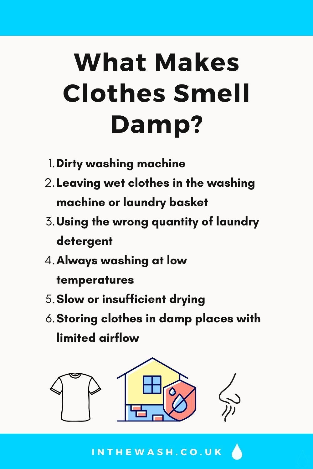 What makes clothes smell damp?