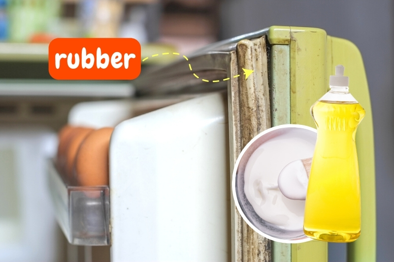 clean rubber with baking soda paste or washing up liquid
