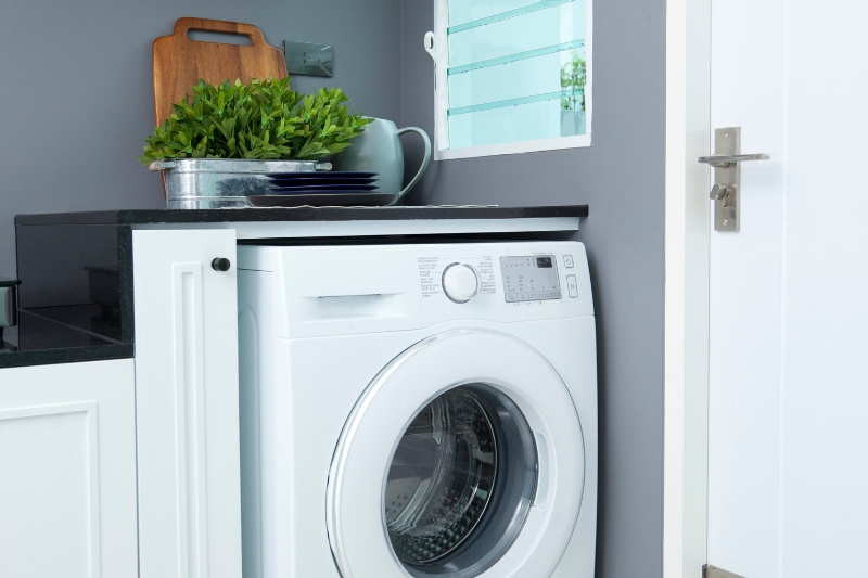 washing machine in the kitchen