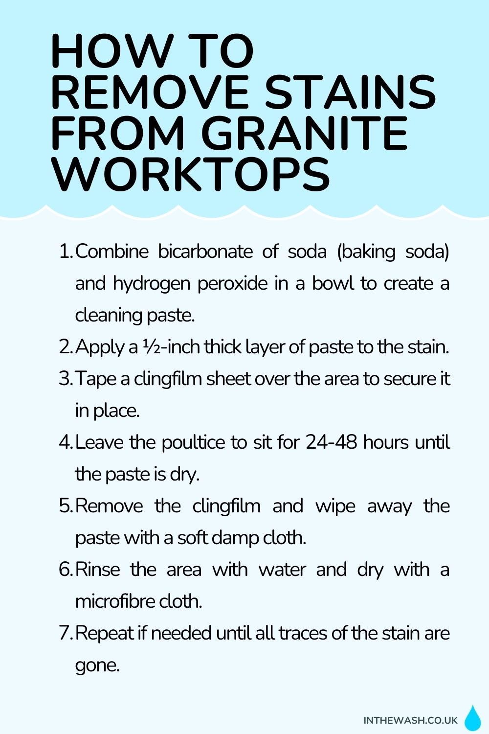 Howt to remove stains from granite worktops