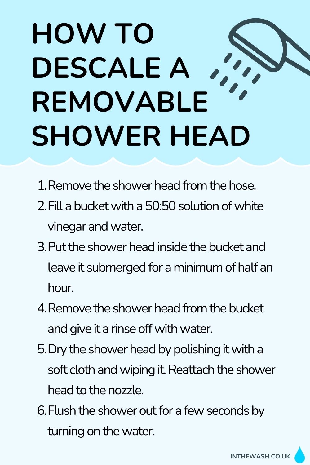 How to descale a removable shower head