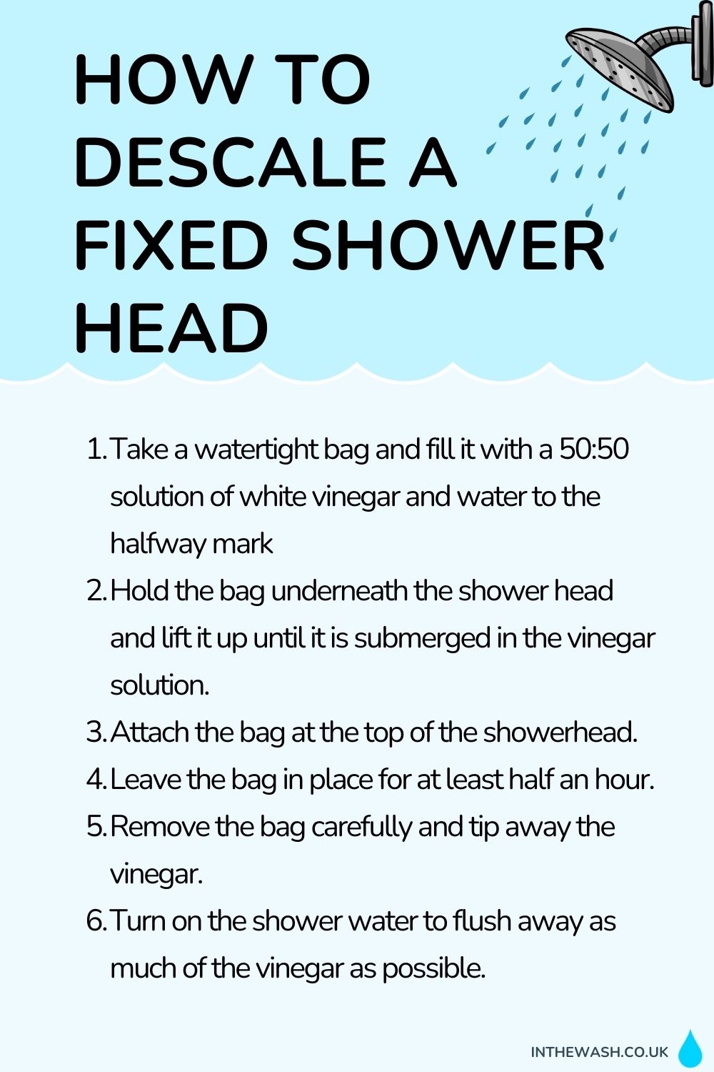 How to descale a fixed shower head