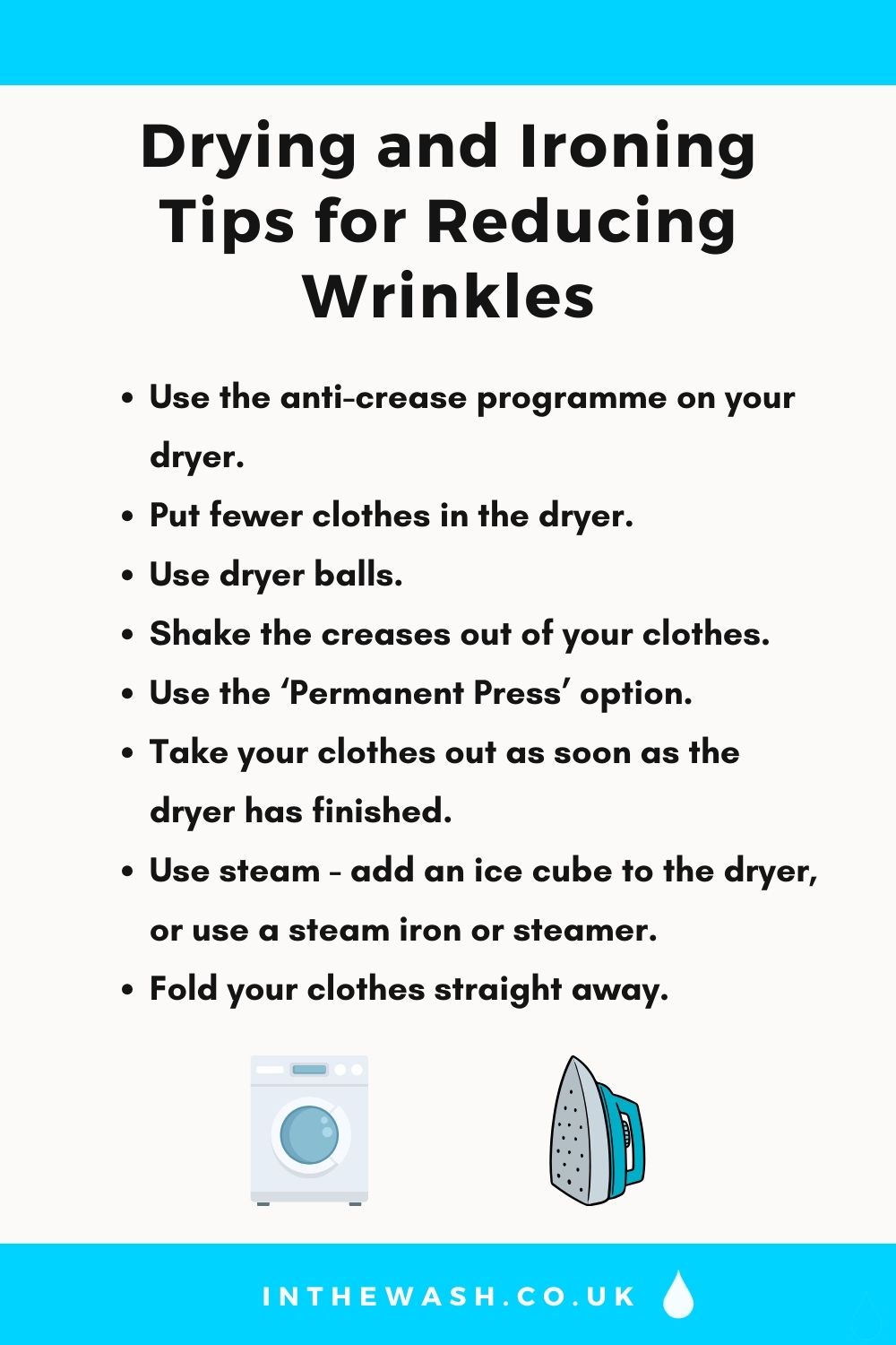Drying and ironing tips for reducing wrinkles