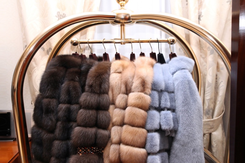 hanging fur coats