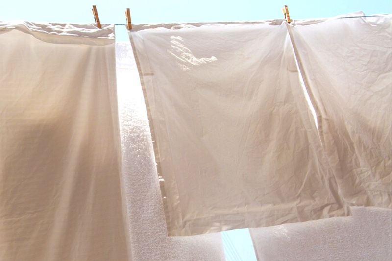 hanging pillowcases to dry