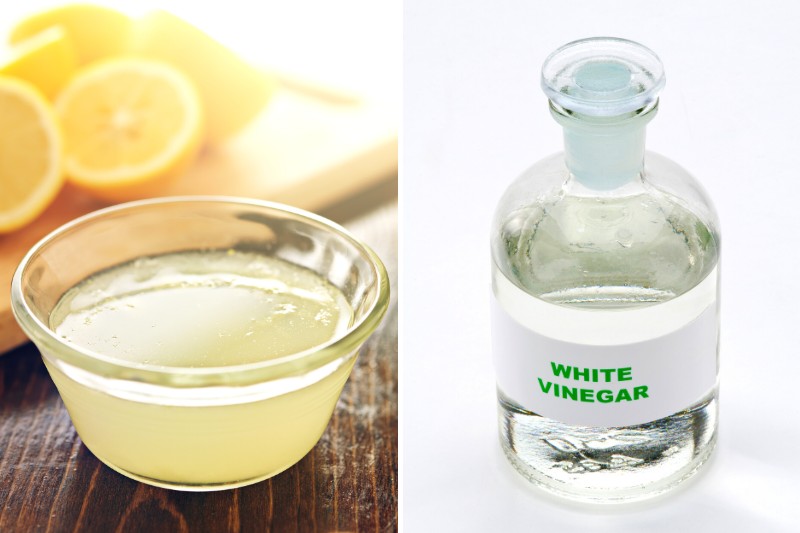 lemon juice and white vinegar